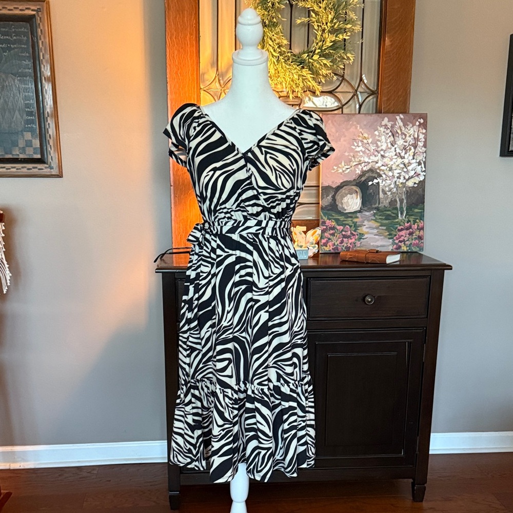 Studio Black and White Zebra Print dress